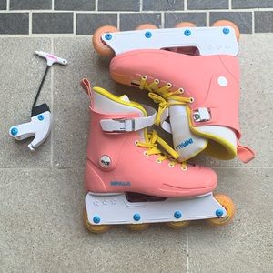 Impala Pink and Yellow Rollerblades Size 8